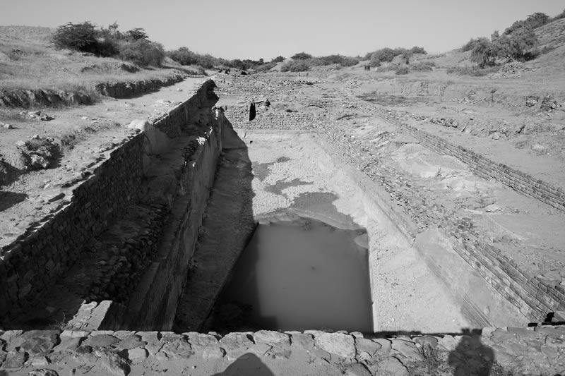 Traditional water supply science and technology of India - reservoir constructed for collecting rainwater in the historical city of Dholavira in Kutch district, Gujarat